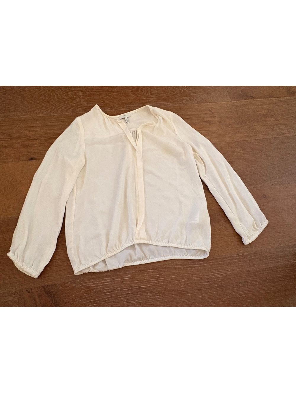 Joie Cream 100% Silk Blouse V-Neck Long Sleeve Size Small